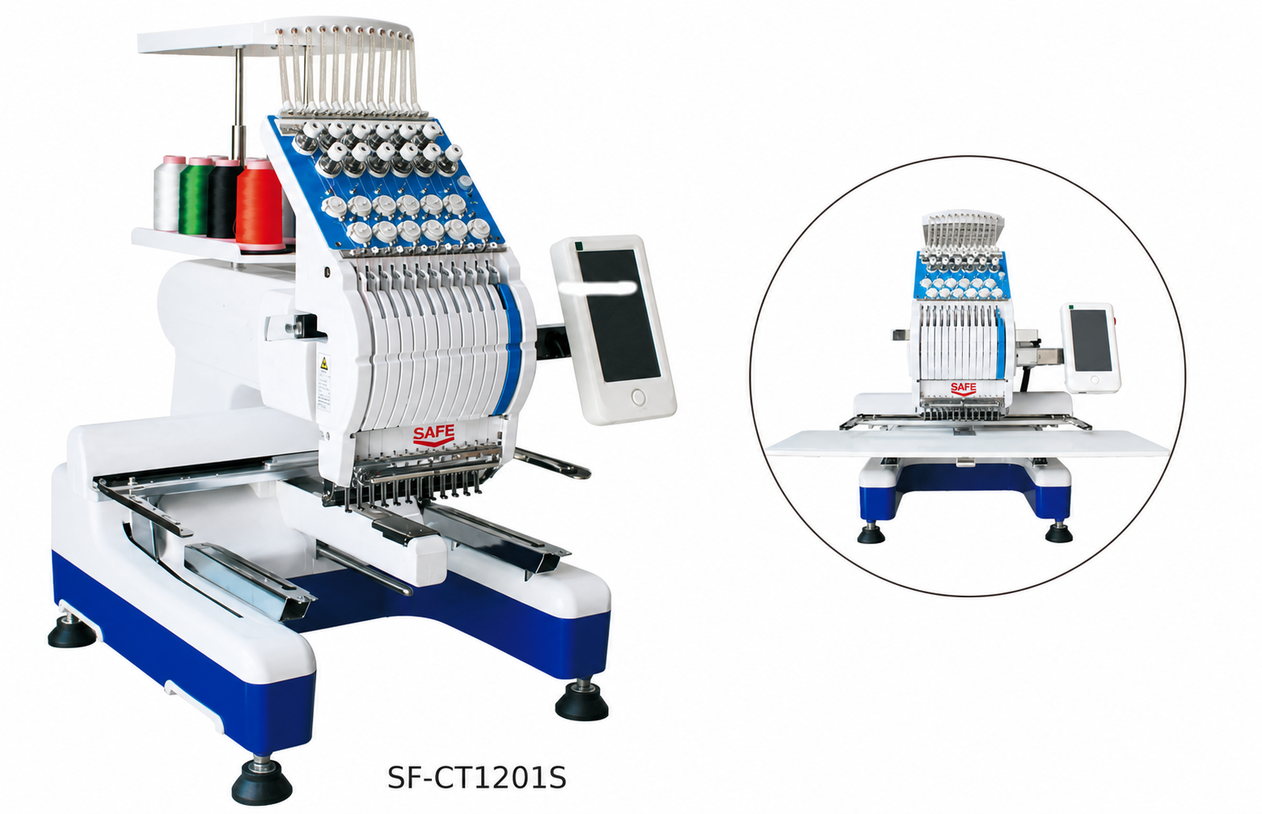 SAFE SF-CT1201S Single-Head Cap and Garment Embroidery Machine