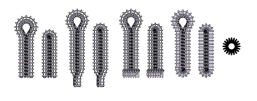 Short-thread-cut buttonhole shapes in the SF-9820-02 catalogue column