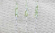 Close-up of thread ends at a lockstitch seam start