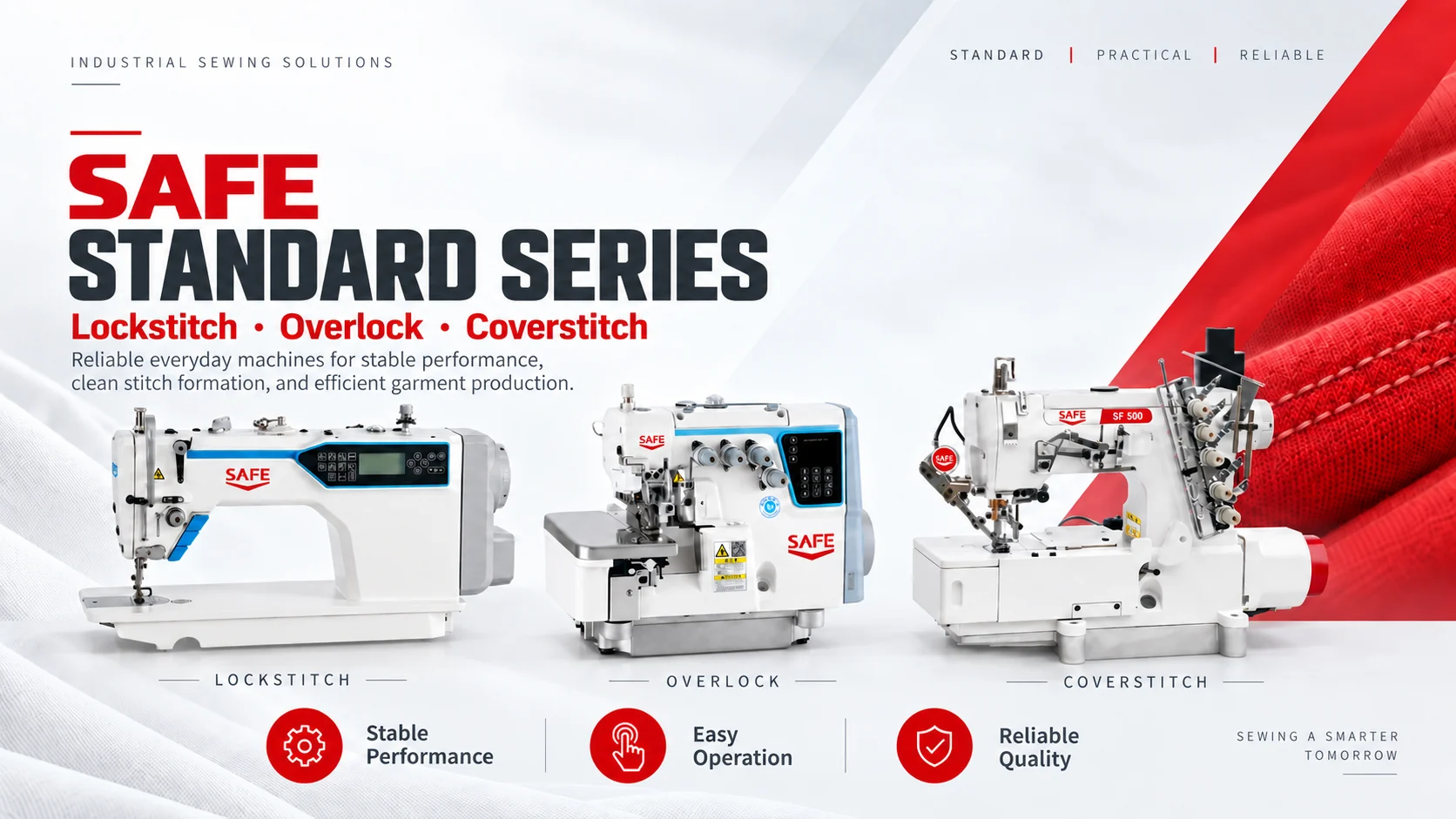SAFE standard sewing machine series promotional banner