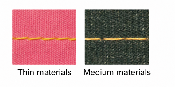 V7 series stitch examples on thin and medium materials