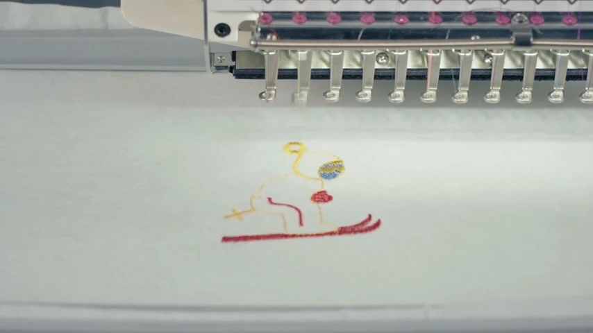 Flat embroidery shown at 00:09 in the supplied 1501 video.