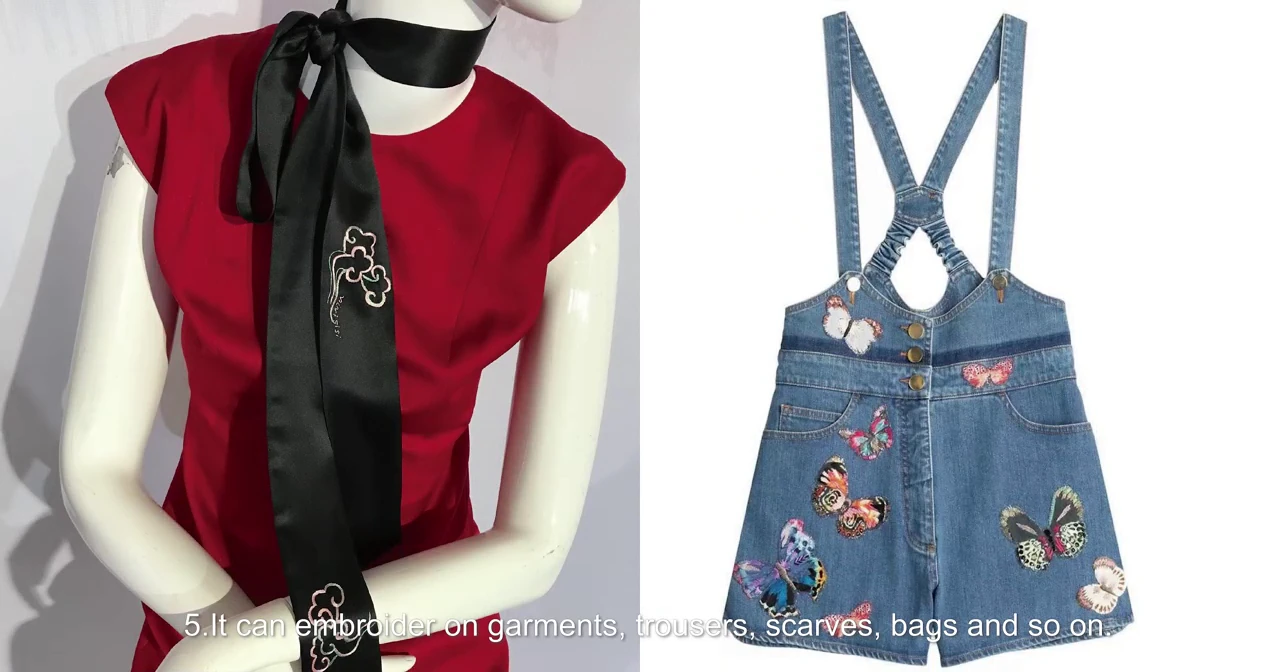 Embroidery application examples presented at 00:58 in the ES6 video.