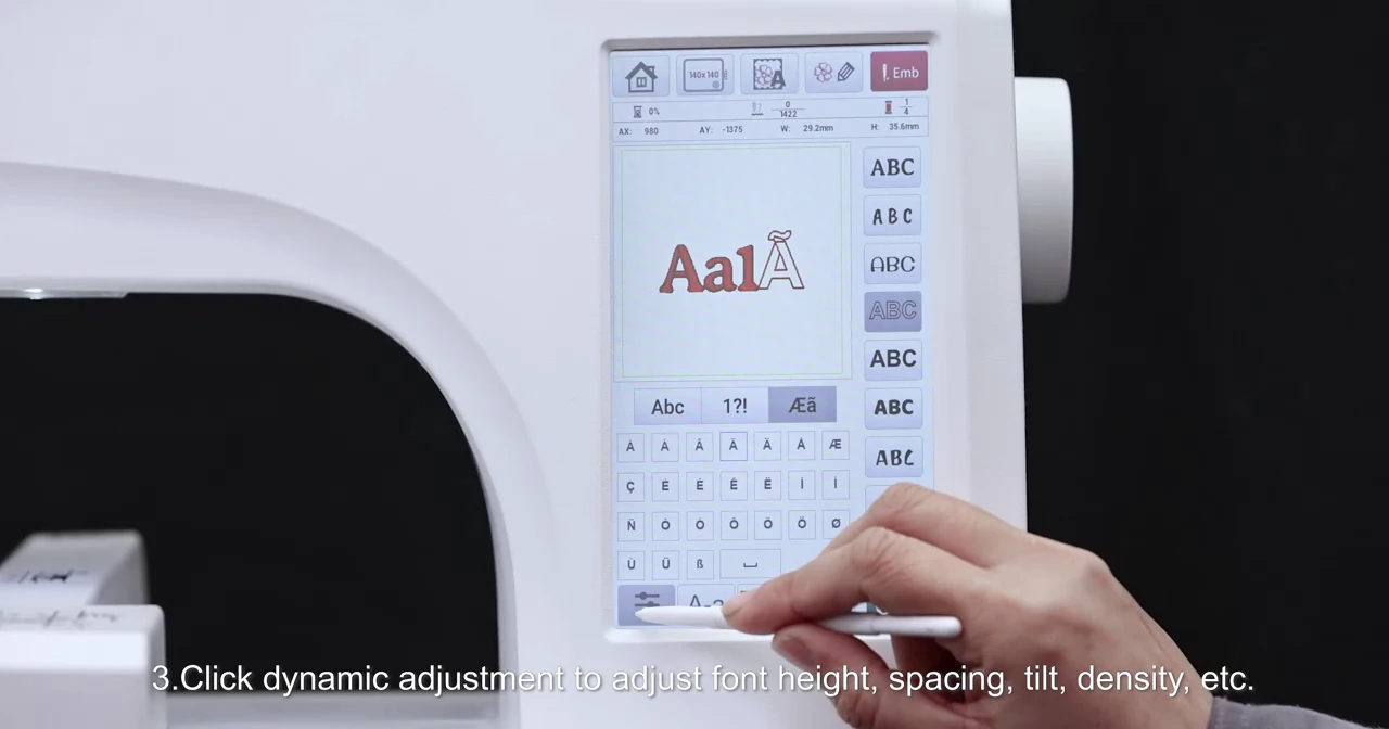 Touchscreen text adjustment at 00:38 in the ES6 video.