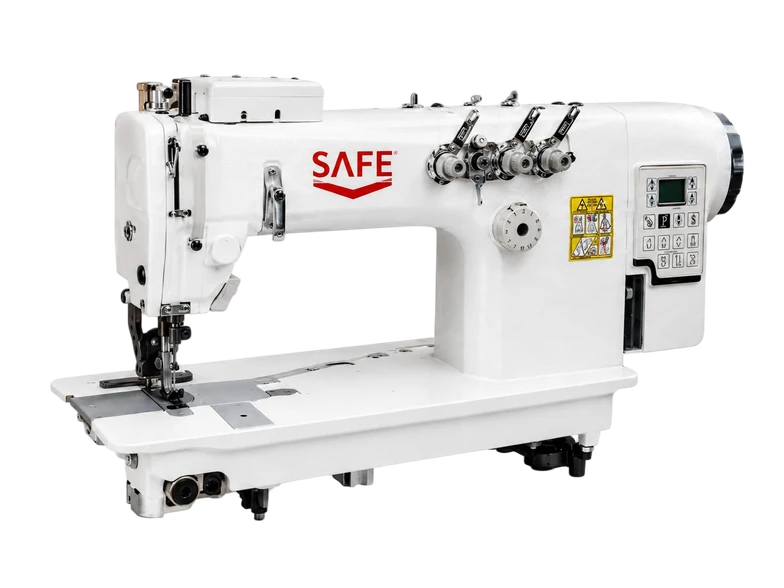 SAFE SF-3803D-P three needle chainstitch machine with puller