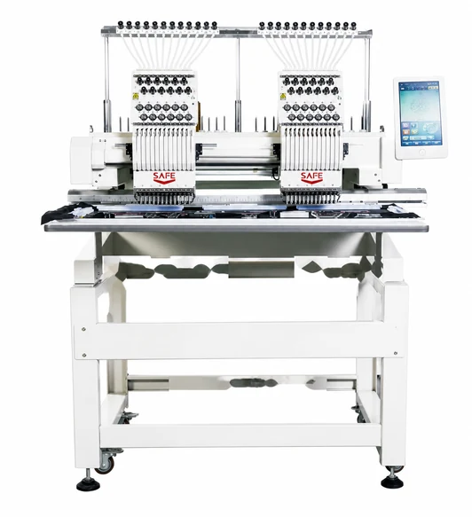 SAFE SF-CT1202H double head embroidery machine with flat embroidery table