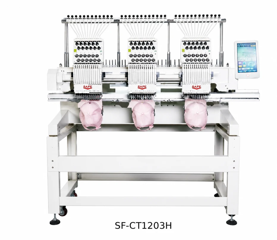 SAFE SF-CT1203H three head cap and garment embroidery machine